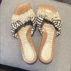Zara Striped Tan and Black Women's Sandals